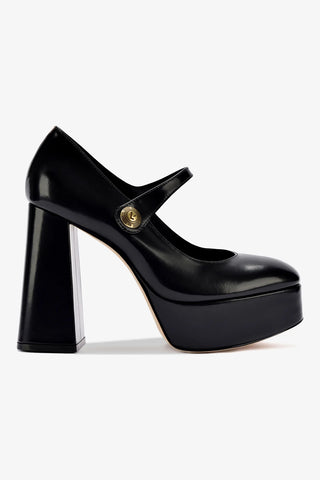 Scarpin Plataforma Emma Couro Preto