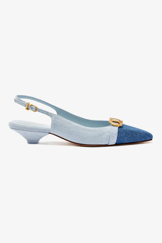 Slingback Franca Jeans Azul