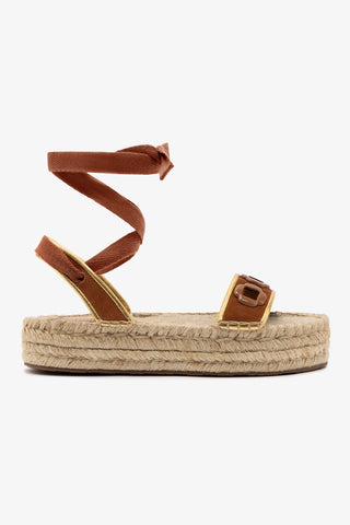 Flatform Espadrille Milan Camurça Caramelo