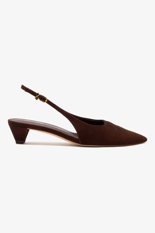 Slingback Kaitlan LL Low Camurça Marrom