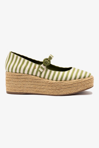 Flatform Blair Lona Listrada Verde e Natural