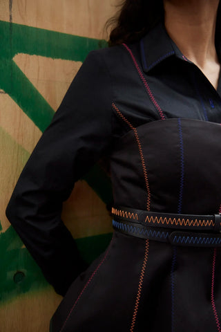 Vestido Chemise Elena Algodão Preto Womens - Shoes - Clothings Larroudé x Jonathan Cohen