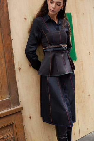 Vestido Chemise Elena Algodão Preto Womens - Shoes - Clothings Larroudé x Jonathan Cohen