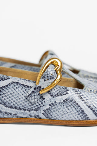 Mocassim Hydra Couro Cobra Azul Loafer Larroudé