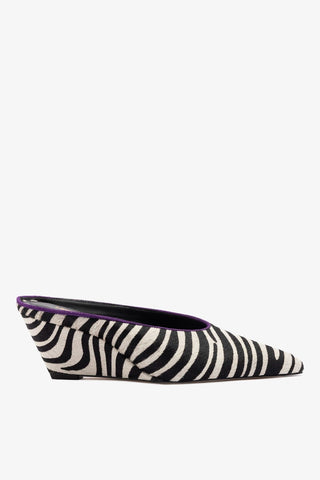 Mule Loulou Couro Zebra Mule Larroudé