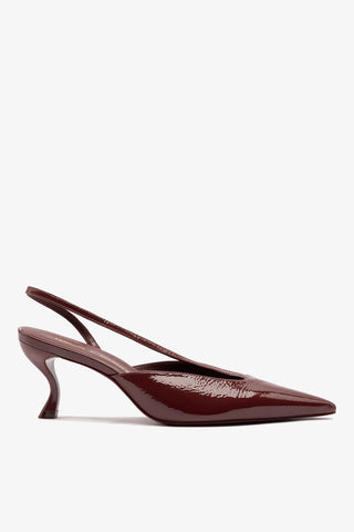Larroudé by Nicolò B.: Slingback Lucia Couro Verniz Bordô Larroudé x Nicolò Beretta