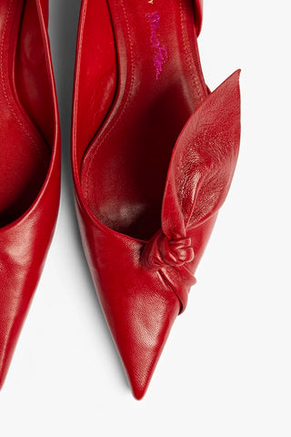 Larroudé by Bruno Frisoni: Sapatilha Gigi Couro Vermelho Escarlate Flat Larroudé x Bruno Frisoni