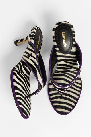 Sandália Gaia Couro Zebra Sandal Larroudé