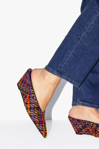 Mule Loulou Tweed Multicor Mule Larroudé