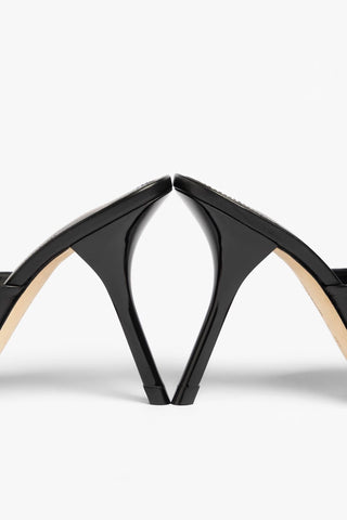 Larroudé by Bruno Frisoni: Mule Gigi Couro Preto Mule Larroudé x Bruno Frisoni