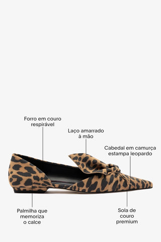Larroudé by Bruno Frisoni: Sapatilha Gigi Camurça Leopardo Flat Larroudé x Bruno Frisoni