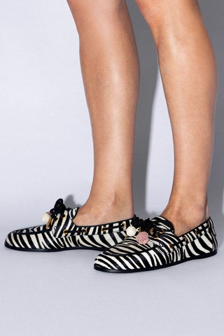 Mocassim Boat Shoe Cyprus Couro Zebra Loafer Larroudé