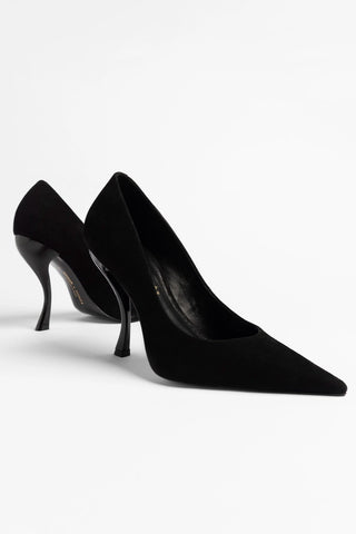 Larroudé by Nicolò B.: Scarpin Inna Camurça Preto Pump Larroudé x Nicolò Beretta