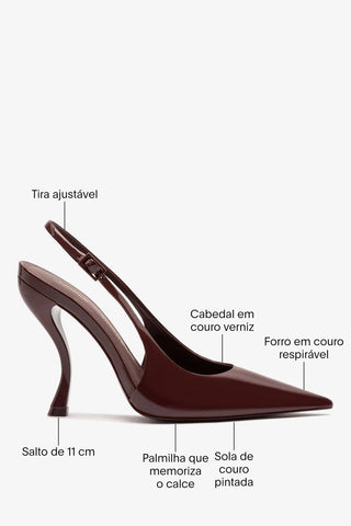 Larroudé by Nicolò B.: Slingback Grace Couro Verniz Bordô Larroudé x Nicolò Beretta