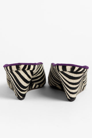 Mule Loulou Couro Zebra Mule Larroudé