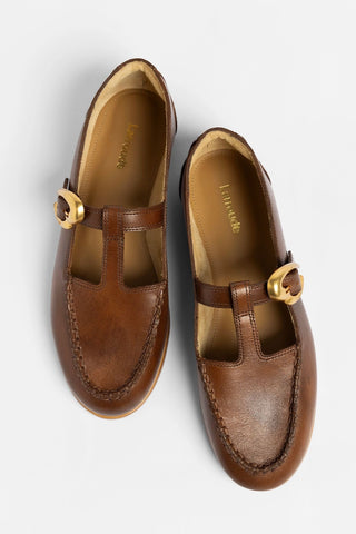 Mocassim Hydra Couro Marrom Loafer Larroudé