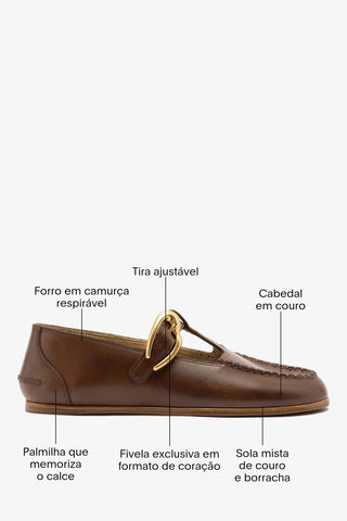 Mocassim Hydra Couro Marrom Loafer Larroudé