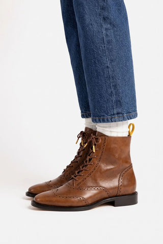 Bota Freddie Couro Marrom Boot Larroudé