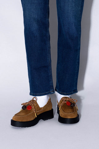 Mocassim Tratorado Cyprus Camurça Russet Loafer Larroudé