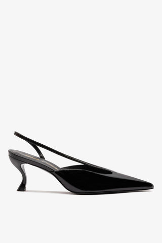 Larroudé by Nicolò B.: Slingback Lucia Couro Verniz Preto Larroudé x Nicolò Beretta
