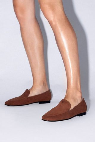 Mocassim Penny Light Camurça Marrom Loafer Larroudé