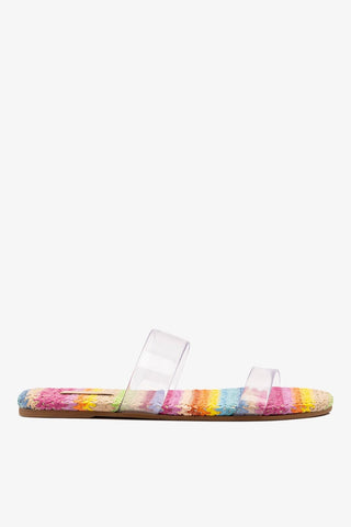 Flat Gabe Clear Ráfia Multicor Flat Larroudé