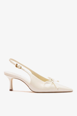 Slingback Bardot Couro Off White Pump Larroudé