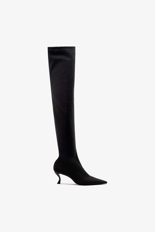 Larroudé by Nicolò B.: Bota Anastasia Low Lycra Preto Larroudé x Nicolò Beretta