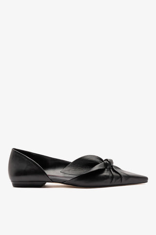 Larroudé by Bruno Frisoni: Sapatilha Gigi Couro Preto Flat Larroudé x Bruno Frisoni