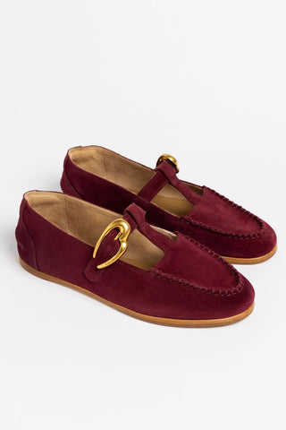 Mocassim Hydra Camurça Bordô Loafer Larroudé