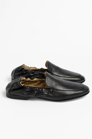 Mocassim Penny Light Couro Preto Loafer Larroudé