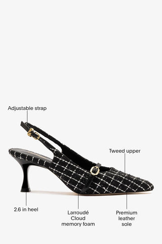 Slingback Ines Tweed Preto Pump Larroudé