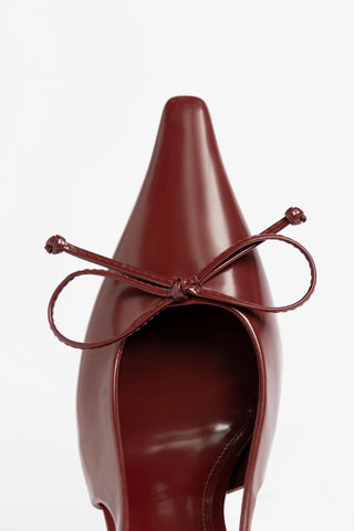 Slingback Bardot Couro Bordô Pump Larroudé