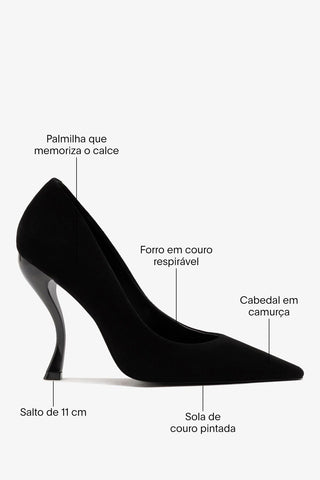 Larroudé by Nicolò B.: Scarpin Inna Camurça Preto Pump Larroudé x Nicolò Beretta