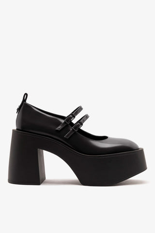 Scarpin Plataforma Olivia Couro Preto Pump Larroudé