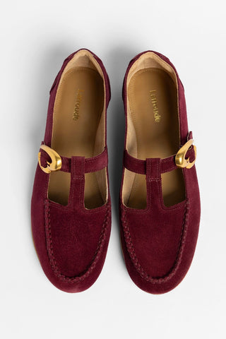 Mocassim Hydra Camurça Bordô Loafer Larroudé