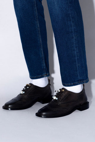 Mocassim Ginny Couro Marrom Loafer Larroudé