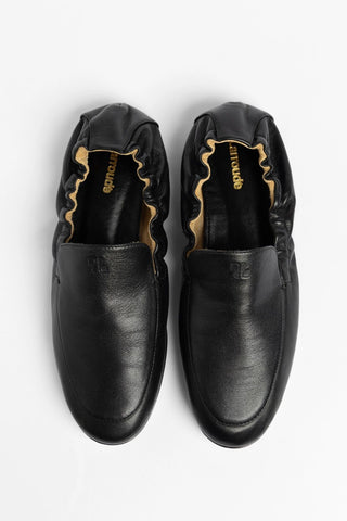 Mocassim Penny Light Couro Preto Loafer Larroudé