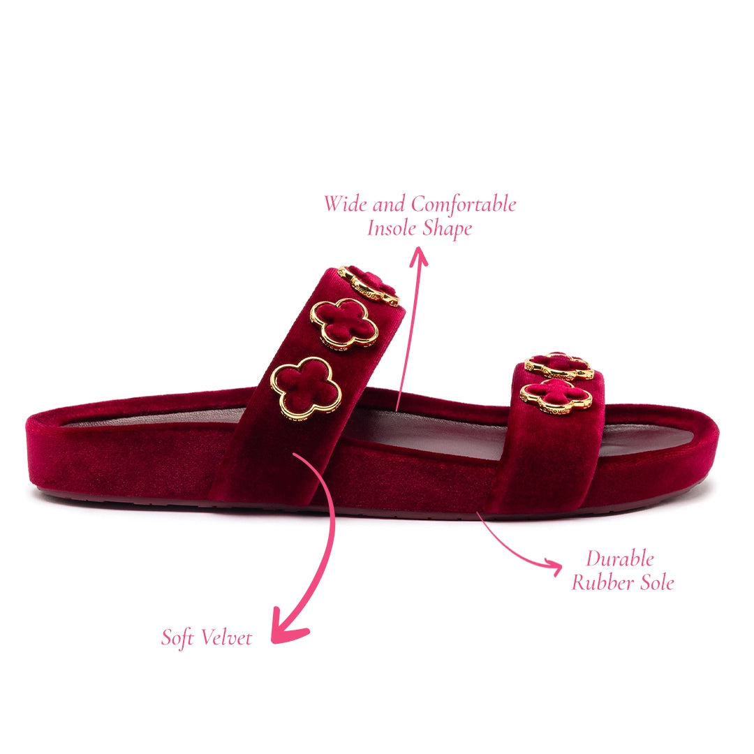 Milan Piccolo Slide In Wine Velvet