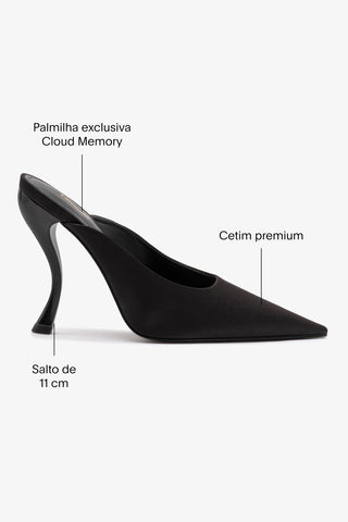 Larroudé By Nicolò B.: Mule Inna Cetim Preto