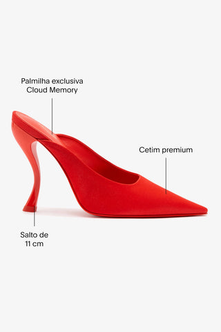 Larroudé By Nicolò B.: Mule Inna Cetim Vermelho