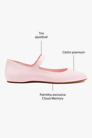 Larroudé By Nicolò B.: Sapatilha Maria Cetim Rosa