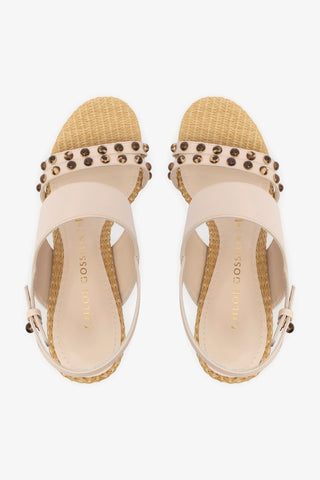 Chloe Gosselin by Studio Larroudé: Sandália Margot Couro Off White e Ráfia Natural