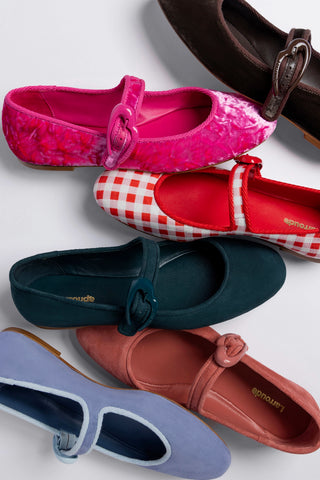 Sapatilha Verona Veludo Rosa Flat Larroudé