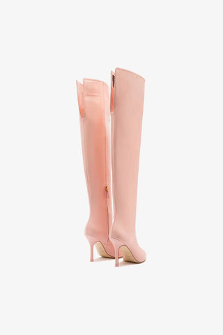 Larroudé x Jonathan Cohen: Bota Zig Zag Hi Couro Rosa Womens - Shoes - Boots Larroudé x Jonathan Cohen