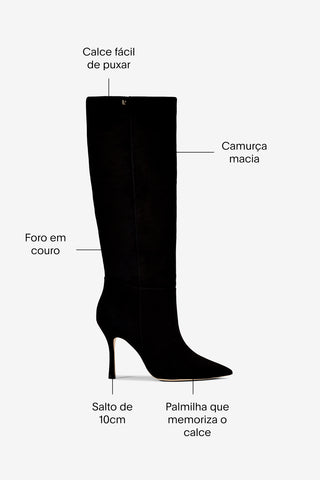 Bota Kate Camurça Preto