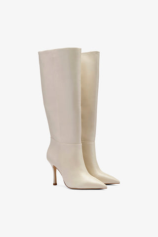Bota Kate Couro Off White Womens - Shoes - Boots Larroudé