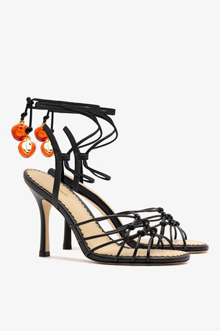 Sandalia Carmen Couro Preto Sandal Larroudé