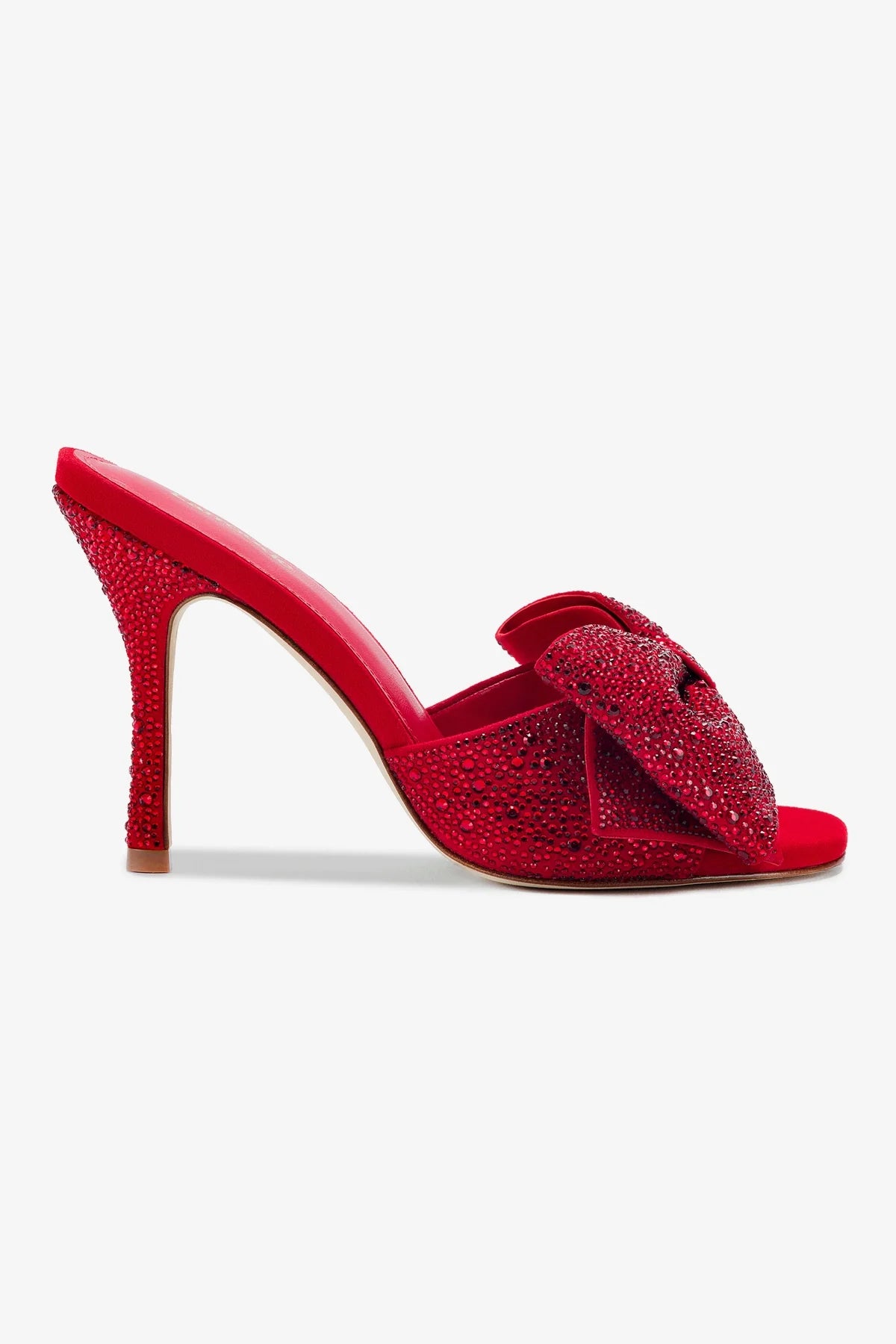 Elle Mule Crystal In Scarlet Suede