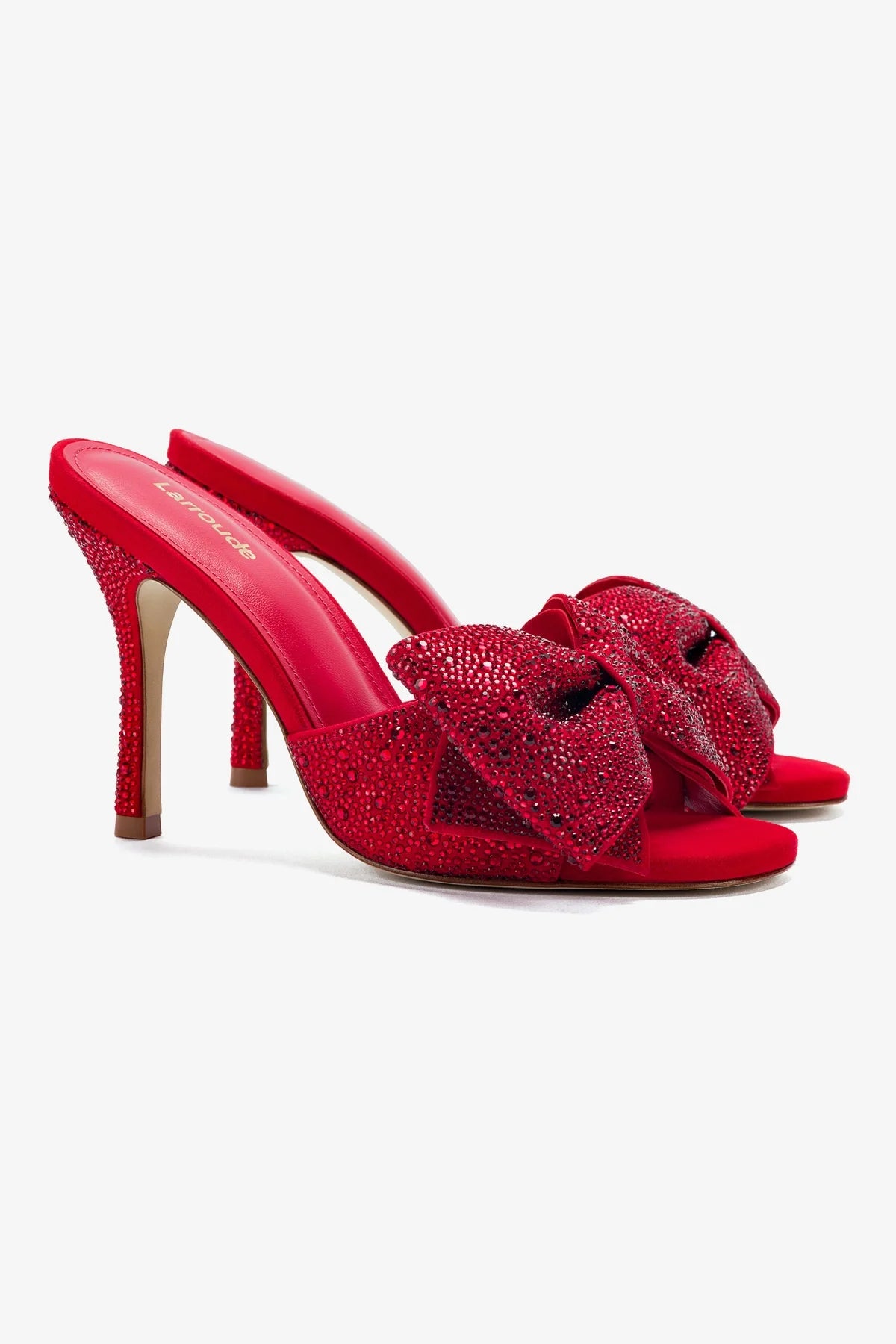 Elle Mule Crystal In Scarlet Suede